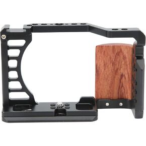 Aluminum Alloy Camera Video Cage Kit with Wooden Handle for A7C