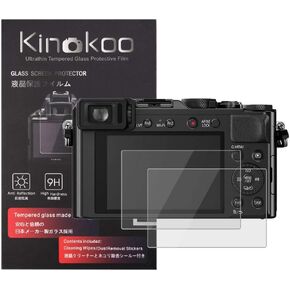 kinokoo Screen Protector for Panasonic LUMIX LX100/LX100 II camera, 0.25mm 9H Hardness Tempered Glass Film for Panasonic LX100 LX100M2 camera - Bubble Free& Anti-Scratch&Anti-Finger Print (2 Pack)