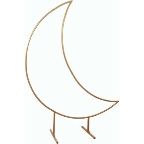 6.5 feet Gold Metal Crescent Moon Arch Backdrop Stand Wedding Party Events Reception Catering Home Decorations Supplies