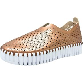 Ilse Jacobsen HORNBAEK Women's Tulip U0010 Metallic Platform | Slip-On | Low-Top (Rose Gold, 8)