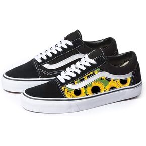 Patch Collection Black Old Skool x Sunflower Pattern Custom Handmade Shoes