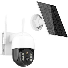 Solar Security Cameras System Smart WiFi Camera Wireless Outdoor Spotlight Color Night Vision 2-Way Talk, PIR Motion Support iOS, Android Remote Control