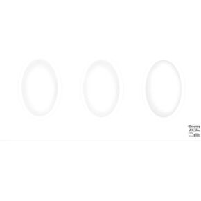 PA Framing, Specialty Double Mat, 3 Oval Openings, 10 x 20 inches - White Core/White Outer and White Inner