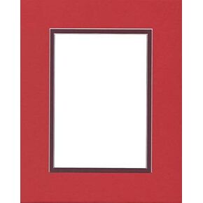 Pack of (2) 22x28 Double Acid Free White Core Picture Mats Cut for 18x24 Pictures in Real Red and Maroon