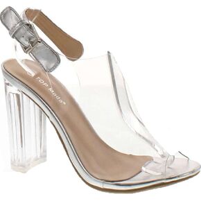 Top Moda Fenton 1 Womens Womens Clear Chunky Heel Peep Toe Lucite Sandals in Kuwait