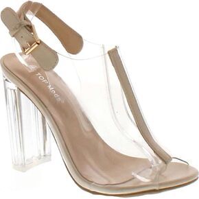 Top Moda Fenton 1 Womens Womens Clear Chunky Heel Peep Toe Lucite Sandals