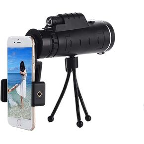 Monoculars Telescope High Power Telescope 40X60 Monocular Scope Cell Phone Telescope with Smartphone Holder & Tripod for Bird Watching Camping Hiking Travelling Wildlife Secener Men Dad s Binoculars