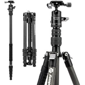 Fotopro 60inch Carbon Fiber Tripod Compact Camera Tripod with Ball Head Quick Release Plate Detachable Monopod Load up to 17.63lbs X-go E 2 Carbon Fiber Green