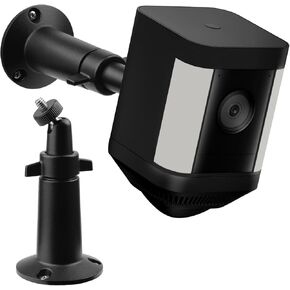 360° Adjustable Ring Security Camera Wall Mount for Ring Spotlight Cam Plus/Pro & Stick Up Cam Pro (Battery)-Easy Installation Camera Bracket, Indoor/Outdoor Use Full-aluminum Black (1-Pack)