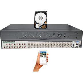 Evertech 32 Channel HD DVR Surveillance Recorder with 8TB HDD for Security Surveillance Systems