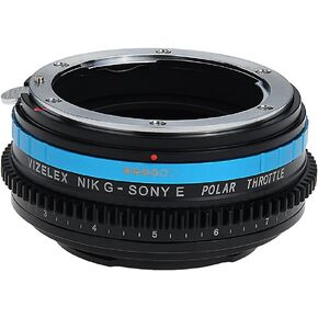 Vizelex Polar Throttle Lens Mount Adapter - Nikon Nikkor F Mount G-Type D/SLR Lens to Sony Alpha E-Mount Mirrorless Camera Body with Built-in Circular Polarizing Filter