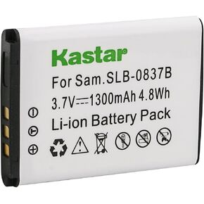 Kastar Battery 1 Pack for Samsung SLB-0837B SLB-0837(B) Samsung Digimax L70 Digimax L83T L85T Samsung Digimax L201 Digimax L301 Digimax NV8 Digimax NV10 Digimax NV15 Digimax NV20 Samsung Digimax SL201