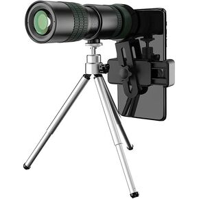 HD 8-24x30 Zoom Telephoto Lens أحادي المدى تلسكوب قوي قابل للطي للتخييم في الهواتف الذكية (الحجم: عدسة مع ترايبود)