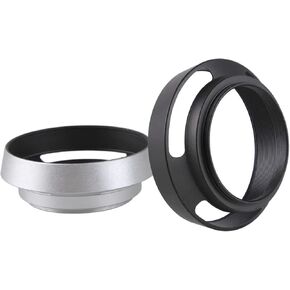 Black/Silver Camera Lens Hood Metal Sun Shade Cover 37mm 39mm 40.5mm 43mm 46mm 49mm 52mm 55mm 58mm Thread Mount(52mm (Black))