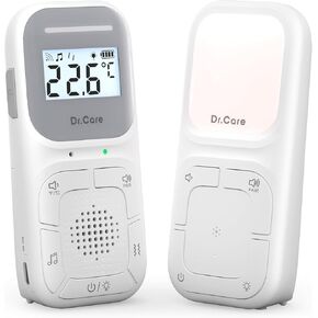 Neo Baby Monitor – 1000ft Range, Two-Way Audio, VOX, Nightlight, Lullabies & White Noise, Silent Vibration, Includes Speaker & Mic, No WiFi (Baby Unit Wired Power Only)
