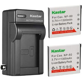 Kastar 1-Pack Battery & AC Wall Charger استبدال Casio Exilim Ex-S10 ، Ex-S12 ، Ex-Z29 ، Ex-Z29BE ، Ex-Z29BK ، Ex-Z29PE ، EX-Z29PK ، EX-Z29SR