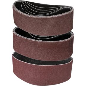 HARFINGTON 30pcs 4 x 24" Sanding Belts 10pcs Each of 60/80/120 Grit Aluminium Oxide Flush Joint Belt Sander Paper for Metal Woodworking Automotive Repair