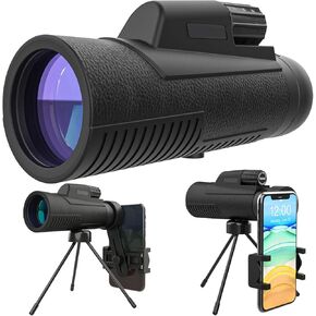 10x42 Monocular Telescope with Smartphone Holder Tripod for Adults Kids, Portable Waterproof Monocular Scope with Clear for Bird Watching Hunting Hiking Travel Camping