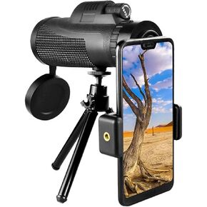 Monoculars Telescope High Power 40x60 High Definition BAK4 Prism Monocular, Waterproof Fogproof Monoculars Scope with Smartphone Holder, Tripod for Wildlife Bird Wathing Binoculars