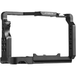 Andoer Camera Cage Aluminum Alloy Camera Video Cage with Cold Shoe Mounts Numerous 1/4 Inch Threads Replacement for Sony A7C Camera