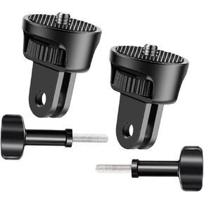 2-Pack 1/4 "محول رأس الكاميرا رأس الكاميرا ، ومجموعة ترايبود ترايبود ثنائية الكاميرا 1/4" -20 مجموعة التحويل ل GoPro Hero و DJI و Insta360 و SJCAM و Action Cameras Accessories