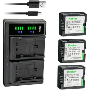 Kastar LTD2 USB Battery Charger Compatible with Panasonic VDR-D250, VDR-D258, VDR-D300, VDR-D308, VDR-D310, VDR-D400, VDR-M30, VDR-M50, VDR-M53, VDR-M55, VDR-M70, VDR-M75, VDR-M95, NV-GS10