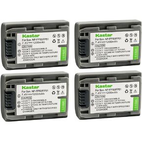 Kastar 1-Pack NP-FP50 / NP-FP51 Battery Replacement for Sony DCR-DVD202, DCR-DVD203, DCR-DVD205, DCR-DVD304, DCR-DVD305, DCR-DVD403, DCR-DVD404, DCR-DVD405, DCR-DVD505, DCR-DVD602 Camcorder