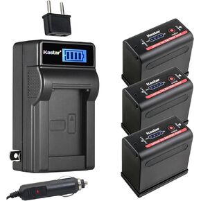 Kastar BP-980G Pro LCD AC Battery Charger Compatible with Canon ES6000, ES6500V, ES7000ES, ES7000V, ES8000V, ES8100V, ES8200V, ES8400V, ES8600, G10, G10Hi, G15Hi, G20Hi, G30Hi, G35Hi, G45Hi