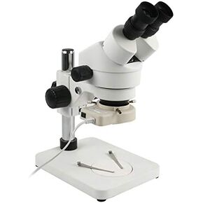 7X- 45X Continuous Zoom Binocular Microscope WF10X/20 Eyepieces Stereo Microscope+56 LED Ring Light for Phone PCB Solder Repair