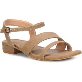 Women's Low Block Heeled Sandals | Comfortable Open Toe Strappy Fashion Sandal with Adjustable Ankle Strap for Casual, Party & Office