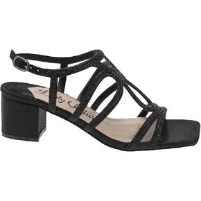 Devine Rhinestone Block Heel Dressy Sandal