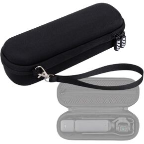 Carrying Case for DJI OSMO Pocket 3 Camera, Nylon Storage Bag Two-Way Zipper Portable Protective Case with Wrist Strap and Carabiner, Practical Camera Accessories Kit for DJI Pocket 3 (Black Color)