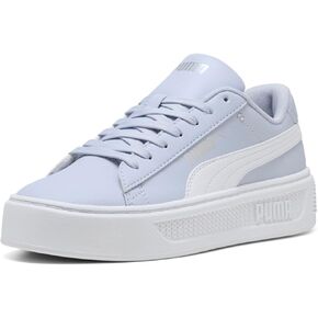 PUMA Women's Smash Platform V3 Sneaker, Cool Weather White Silver, 8