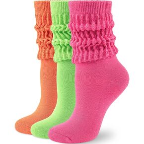 HONGTEYA Slouchy Crew Socks for Women Soft Scrunch Socks Cute Fashion Retro for Boot Sneakers Size 5-11