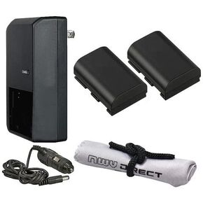 High Capacity 'Intelligent' Batteries (2 Units) Compatible with Canon EOS 7D Mark II + AC/DC Travel Charger