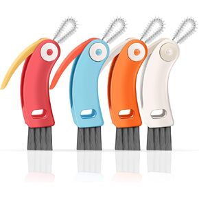 3 in 1 Cup Lid Cleaning Brush 4 Pack - Multifunctional Cleaning Brush Set for Tight Spaces, Bottle Gaps & Travel Mugs | Portable Durable Cup Lid Cleaner Tools with 4 Assorted Colors (Home Kitchen Use)
