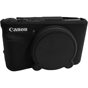 Silicone Case Compatible for Canon PowerShot SX740 / SX730 Digital Camera(for Accessories),HUIPUXIANG SX740 Camera Soft Case Cover Rubber Sleeve with Removable Lens Cover, Black