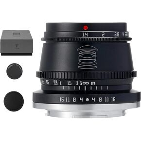 TTArtisan 35mm F1.4 APS-C Manual Focus Lens Compatible with Fuji Fujifilm X-Mount, X-A1, X-A10, X-A2, X-A2, X-A3, X-A5, X-A7, X-M1, X-M2, X-H1, X-T1, X-T10 X
