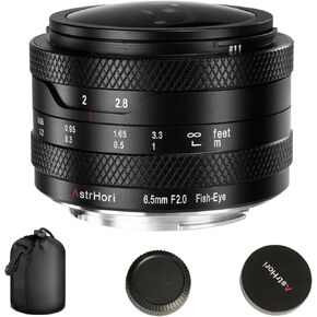 AstrHori 6.5mm F2.0 APS-C Camera Lens 192°Ultra Wide Angle Circular Fisheye Lens 20cm Close-up Distance Manual Focus Lens (for Canon RF Mount)