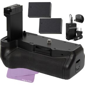 Battery Grip Bundle for Canon Rebel T7i, EOS 800D and 77D Cameras with 2X Replacement LP-E17 Batteries & Charger, Black, PZ-BGLPE17T7I-032824