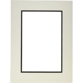 PA Framing, Double Mat, 12 x 16 inches - White Core Antique and Black Inner