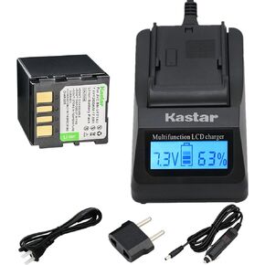 Kastar Fast Charger and Battery 1-Pack for JVC BN-VF707 BN-VF707U JVC BN-VF714 BN-VF714U JVC BN-VF733 BN-VF733U and JVC GR-D29 GR-D239 GR-D240 GR-D244 GR-D245 GR-D246 GR-D247 GR-D250 GR-D253 GR-D270