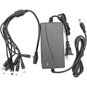 Replacement Part New #12V 5A Power Supply for CCTV Security Camera DVR Swann Lorex Defender 8 Split CG（Adapter with 8ways Cable）