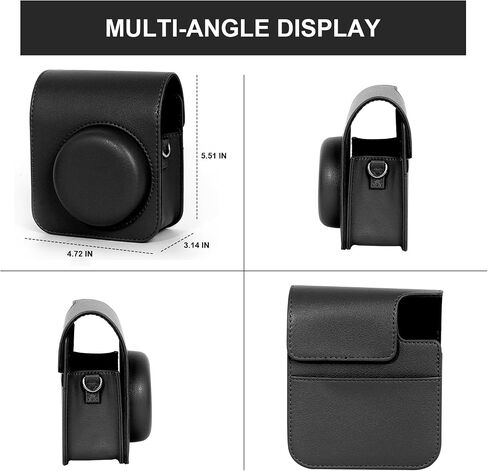 CAIYOULE Camera Case for Fujifilm Instax Mini 41 Instant Film Camera, Retro PU Leather Protective Camera Crossbody Bag for Fuji Mini 41 with 64 Photo Album, Adjustable shoulder Strap, Black-No Camera in Kuwait