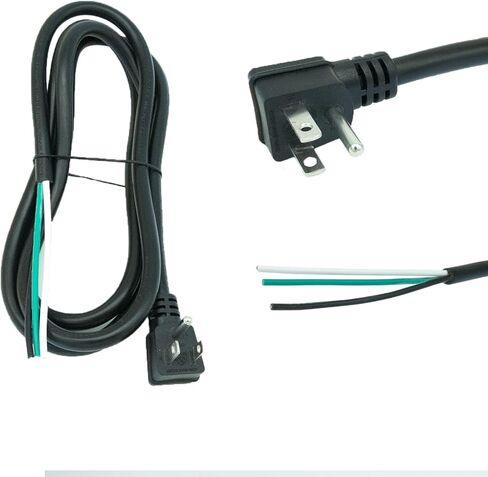 6ft cable power cord pigtral 3 prong 14awg Open Wiring End Hight SJT SJT استبدال سلك الطاقة 110V 115V 120V لـ Universal Action NEMA 5-15 Plug US SJT 14AWG (15A) (14/3) in Kuwait