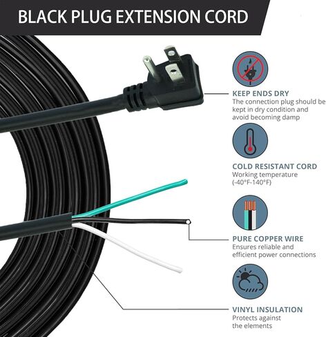 6ft cable power cord pigtral 3 prong 14awg Open Wiring End Hight SJT SJT استبدال سلك الطاقة 110V 115V 120V لـ Universal Action NEMA 5-15 Plug US SJT 14AWG (15A) (14/3) in Kuwait