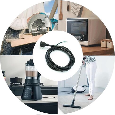 6ft cable power cord pigtral 3 prong 14awg Open Wiring End Hight SJT SJT استبدال سلك الطاقة 110V 115V 120V لـ Universal Action NEMA 5-15 Plug US SJT 14AWG (15A) (14/3) in Kuwait