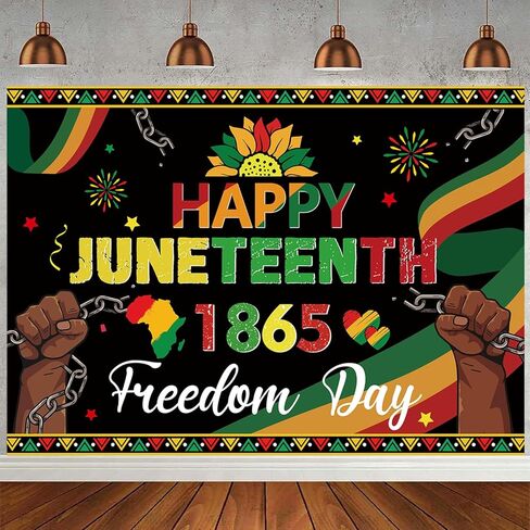 Happy Juneteenth Banner Backdrop 19 June Freedom Day Probrection African African American Independence Day Decorations Party Photo Photo Photo (7x5ft: 84 × 60 بوصة) in Kuwait