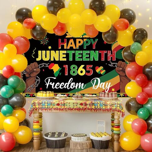 Happy Juneteenth Banner Backdrop 19 June Freedom Day Probrection African African American Independence Day Decorations Party Photo Photo Photo (7x5ft: 84 × 60 بوصة) in Kuwait
