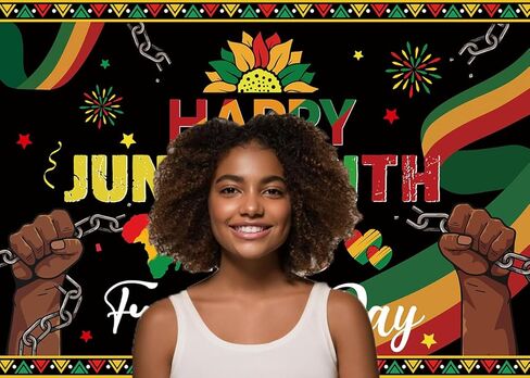Happy Juneteenth Banner Backdrop 19 June Freedom Day Probrection African African American Independence Day Decorations Party Photo Photo Photo (7x5ft: 84 × 60 بوصة) in Kuwait